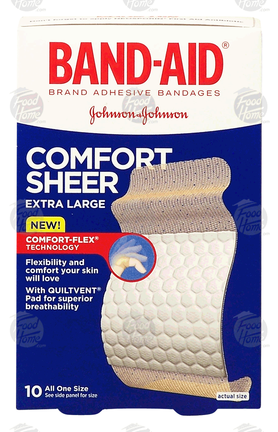 Band-Aid&nbsp;&nbsp;sheer extra large bandages, great for knees & elbows Full-Size Picture